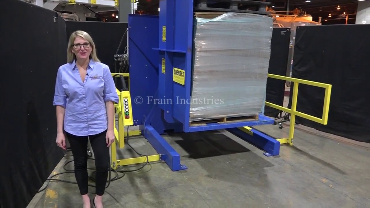 Cherry's Industrial Single Clamp 180° Hydraulic Pallet Inverter Demonstration