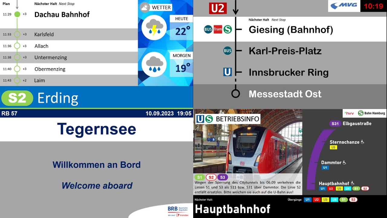 Ansagen Mix #10 mit S-Bahn München, MVG, BRB, S-Bahn Hamburg