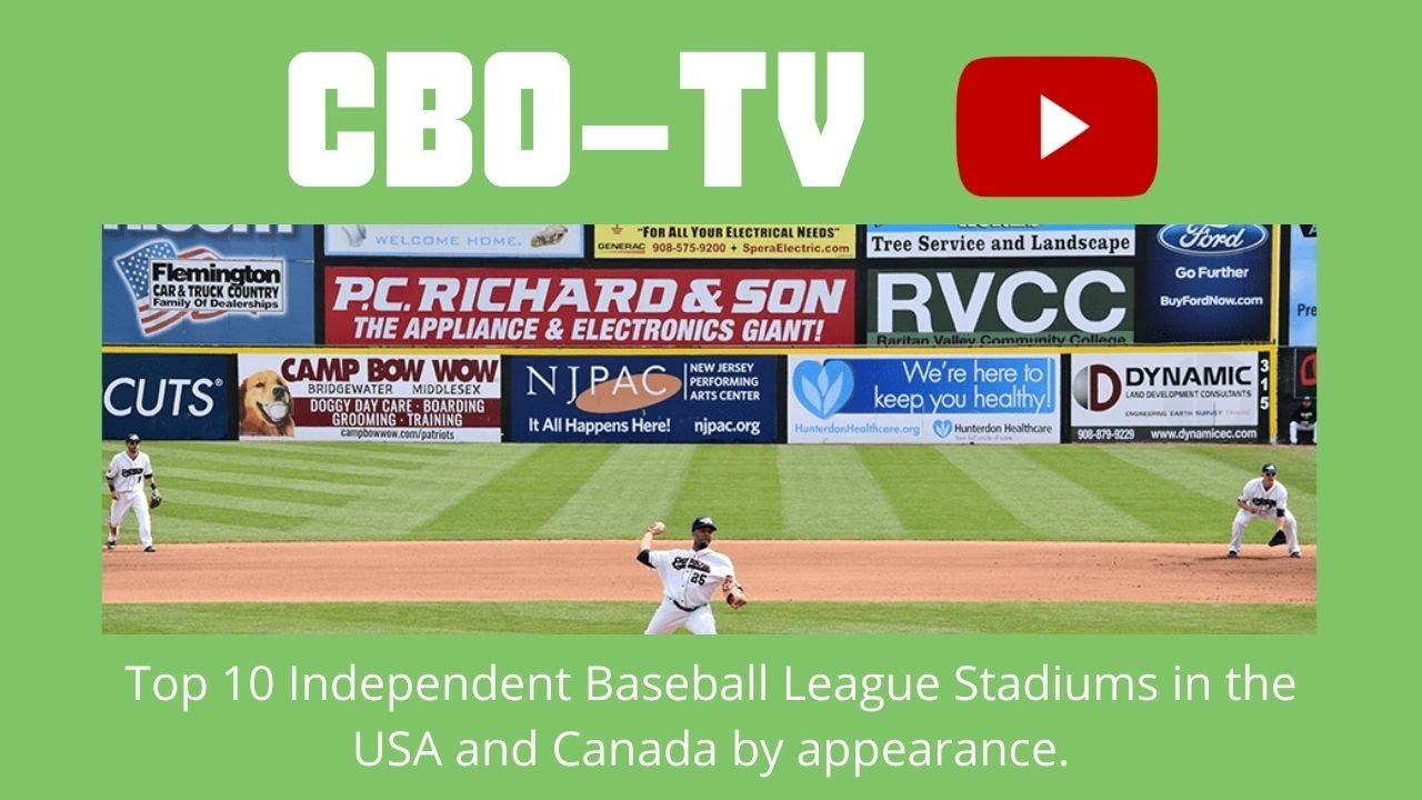 Top 10 Independent Baseball League Stadiums in the USA and Canada by appearance.