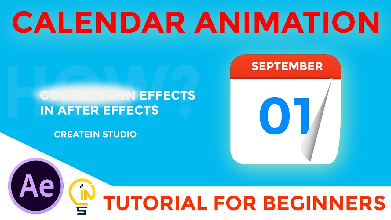 Calendar Animation-CC Page turn-AfterEffects-Tutorial- Createin studio
