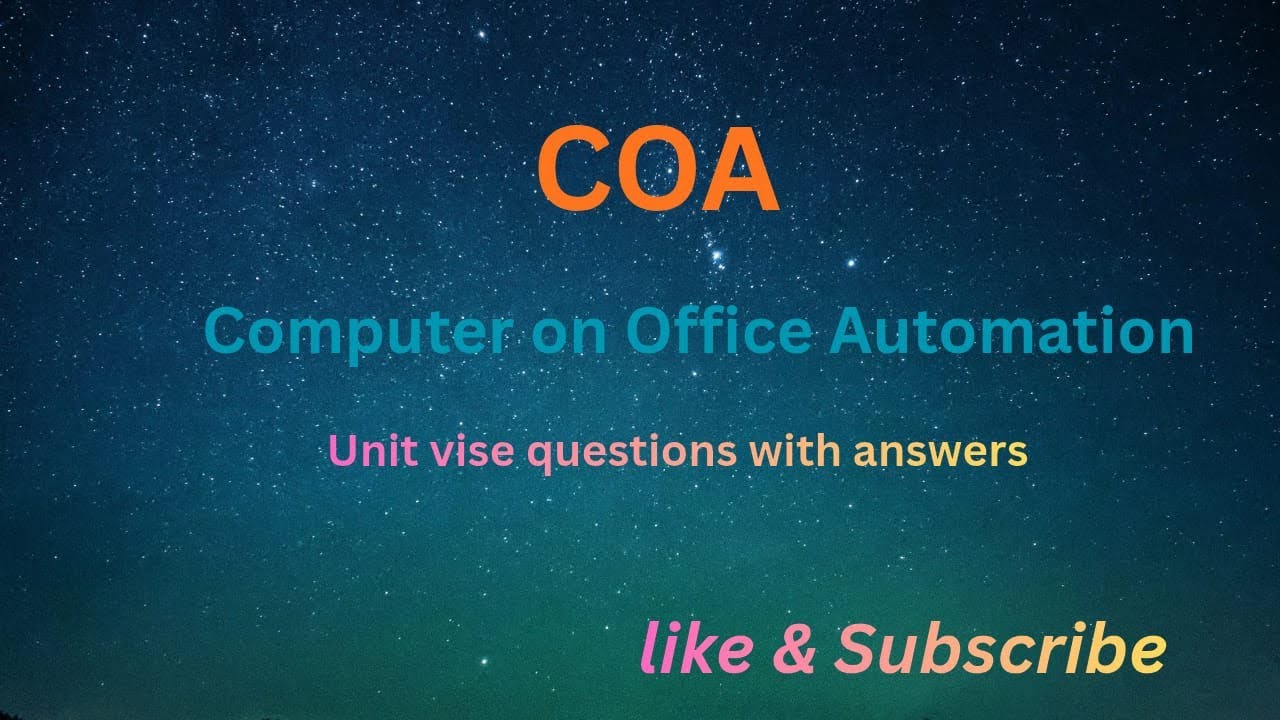 COA UNIT-1 part -2 