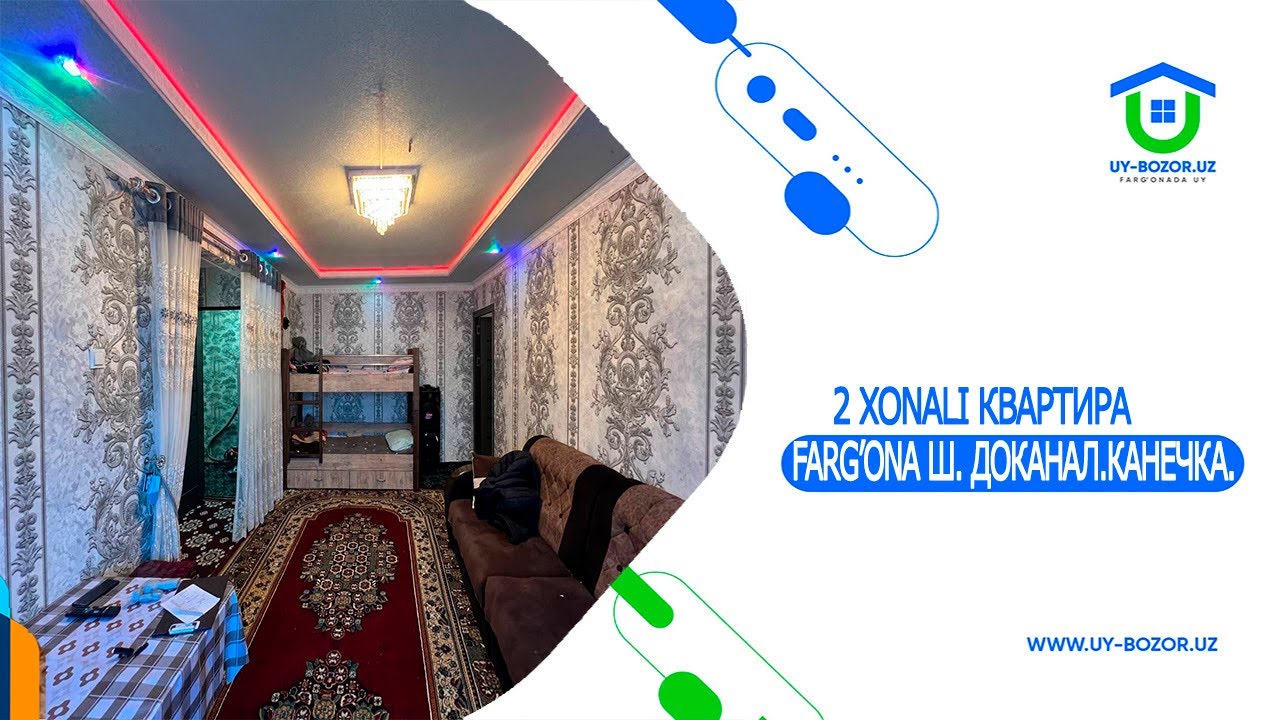 2  хонали квартира.Фарғона ш. Доканалда жойлашган.Эълон№4162.