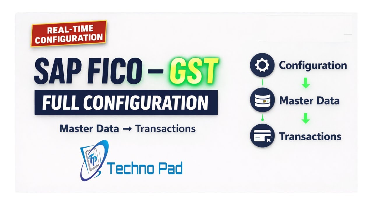 SAP FICO GST Full Configuration | End to End Practical | Technopad