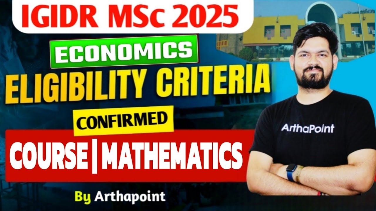 IGIDR MSc Economics Eligibility | CUET PG MA Economics 2025 | MA Economics Entrance Coaching