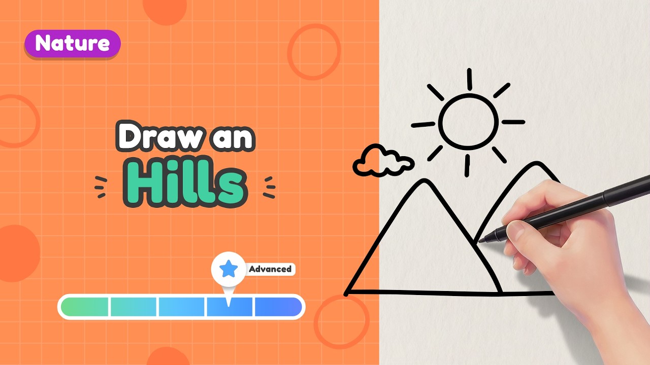 How to Draw Hills Step by Step 🌄 | Easy Landscape Drawing for Beginners