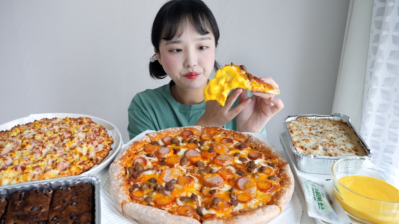난 갈릭소스를 먹기 위해 피자를 먹지🍕파파존스 피자와 꾸덕 크림파스타 먹방 ft. 브라우니,베이컨치즈스틱 REALSOUND MUKBANG | Pizza,Cream pasta :D