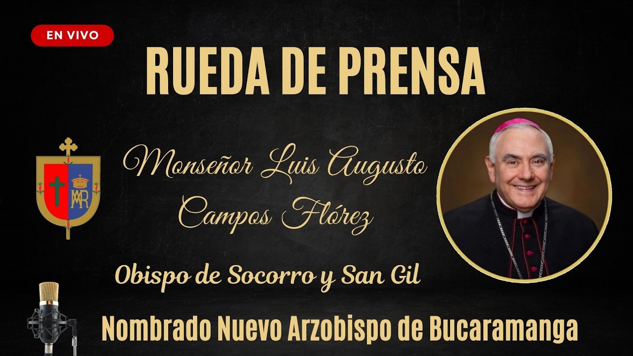 Rueda de prensa de Monseñor Luis Augusto Campos Flórez como Arzobispo de Bucaramanga