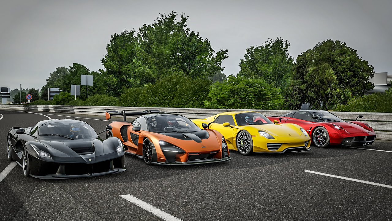 Forza 7 Drag Race:  LaFerrari vs Pagani Huayra vs McLaren Senna vs Porsche 918 Spyder (REMATCH)