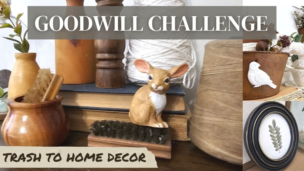 Goodwill thrift store home decor challenge •  Spring Home Decor on a Budget  •  Thrift Flips