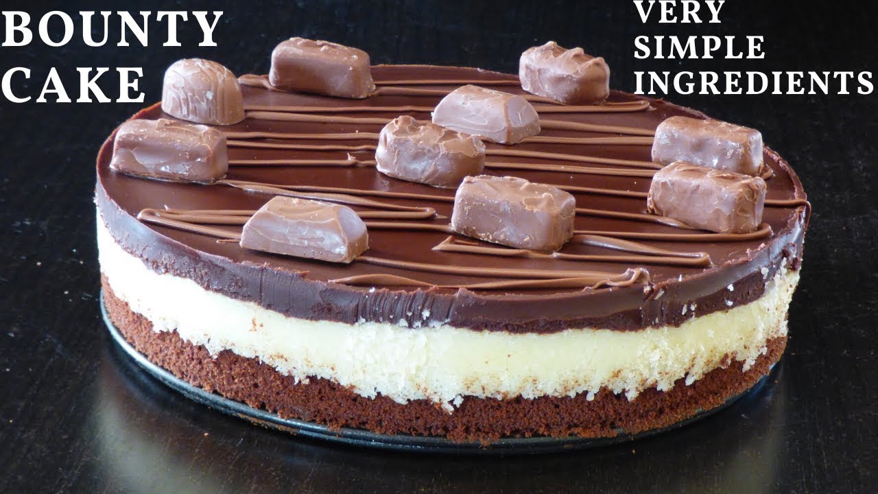 BOUNTY CAKE - HOW TO MAKE BOUNTY CAKE - COCONUT CHOCOLATE CAKE - BOUNTY CAKE RECIPE
