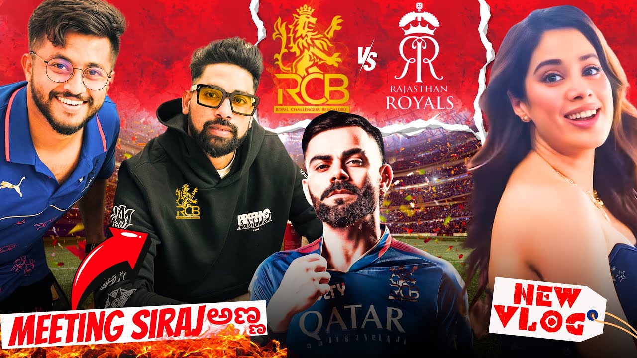 RCB vs RR with Janhvi Kapoor & Orry🥳 P-2| Meeting Siraj ಅಣ್ಣ😅