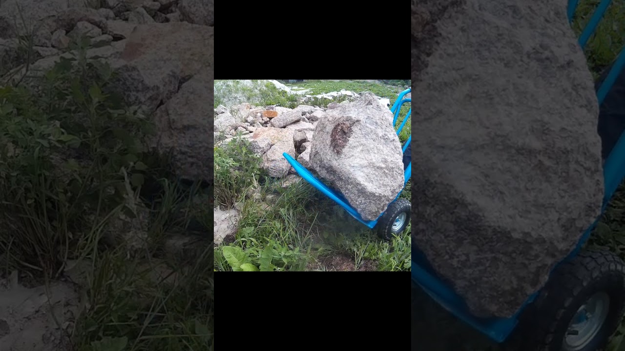 I move heavy stones on the cart