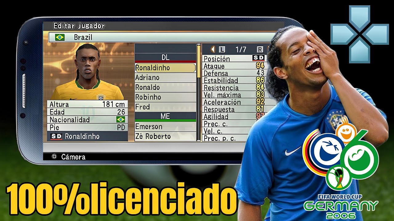 Pes 2006 100%Licenciado para ppsspp🔥/Link direto/Médiafire/World cup!