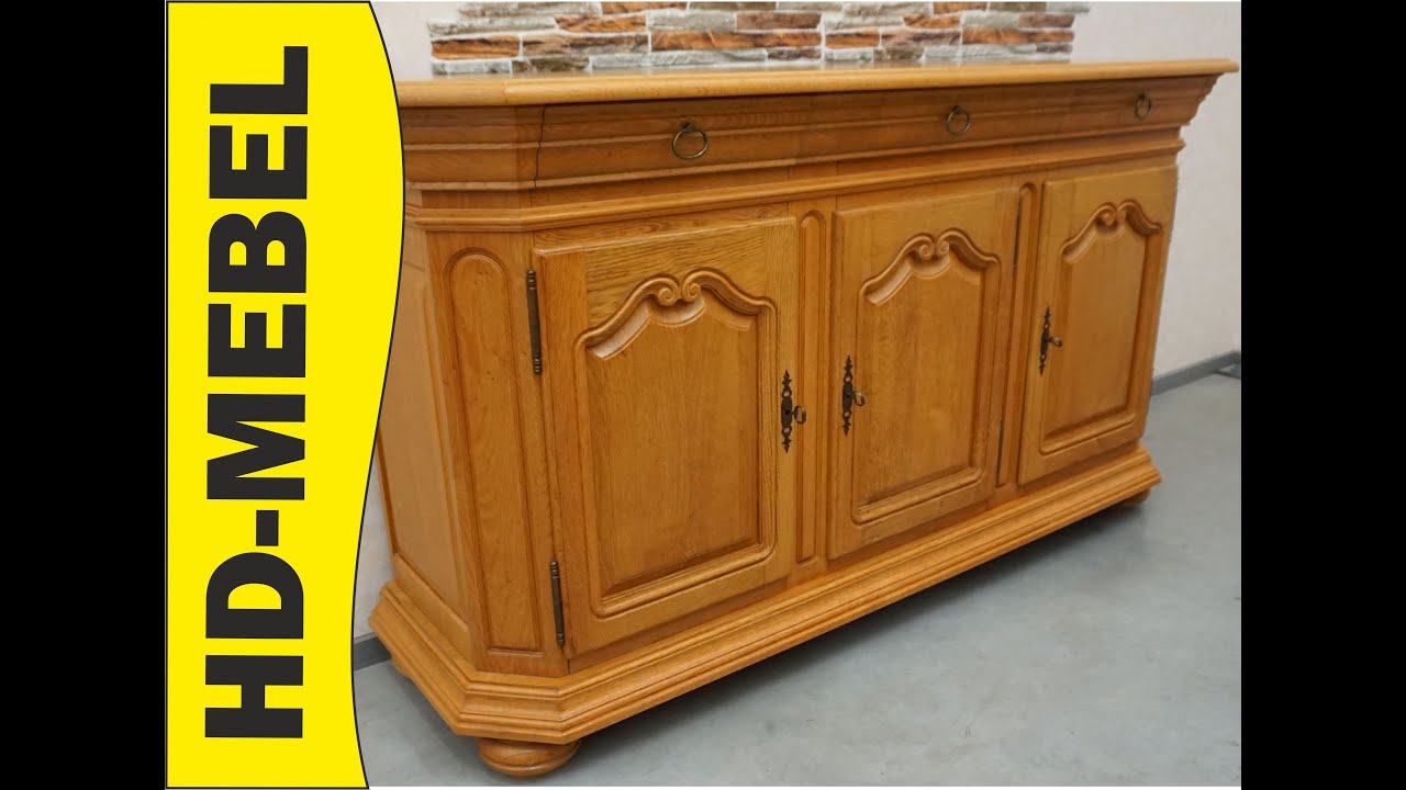 www.HD-MEBEL.pl ***KOMODA DĘBOWA DĄB WYSOKA 3 SZUFLADY  szer. 197 cm