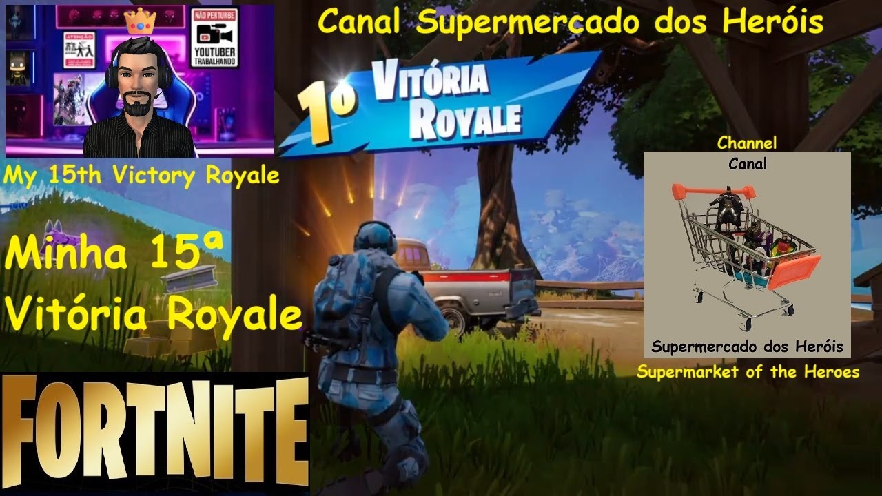 Minha 15ª Vitória Royale 👑 no jogo Fortnite - 700 Vitórias do Supermercado dos Heróis! É Surreal😎🤣🛒