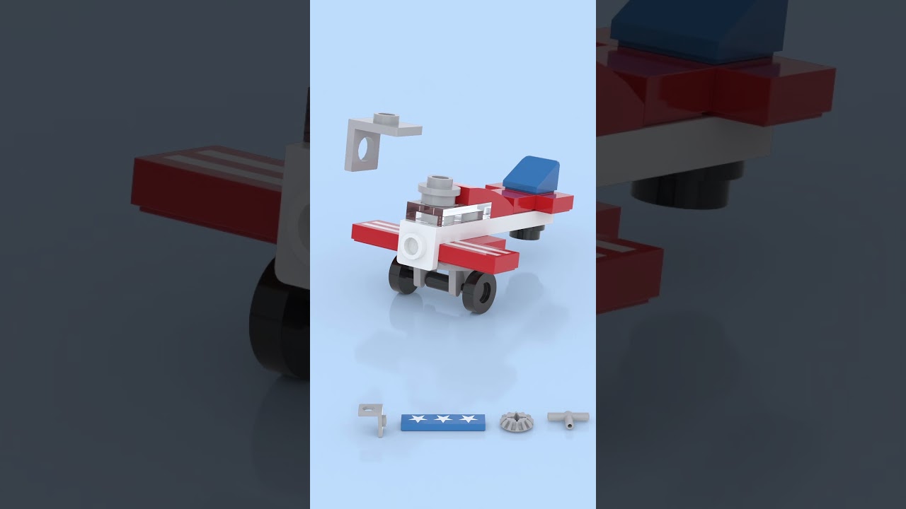 LEGO Micro Biplane ✈️⭐ USA Colors Take Flight! 🏆🔥 #lego