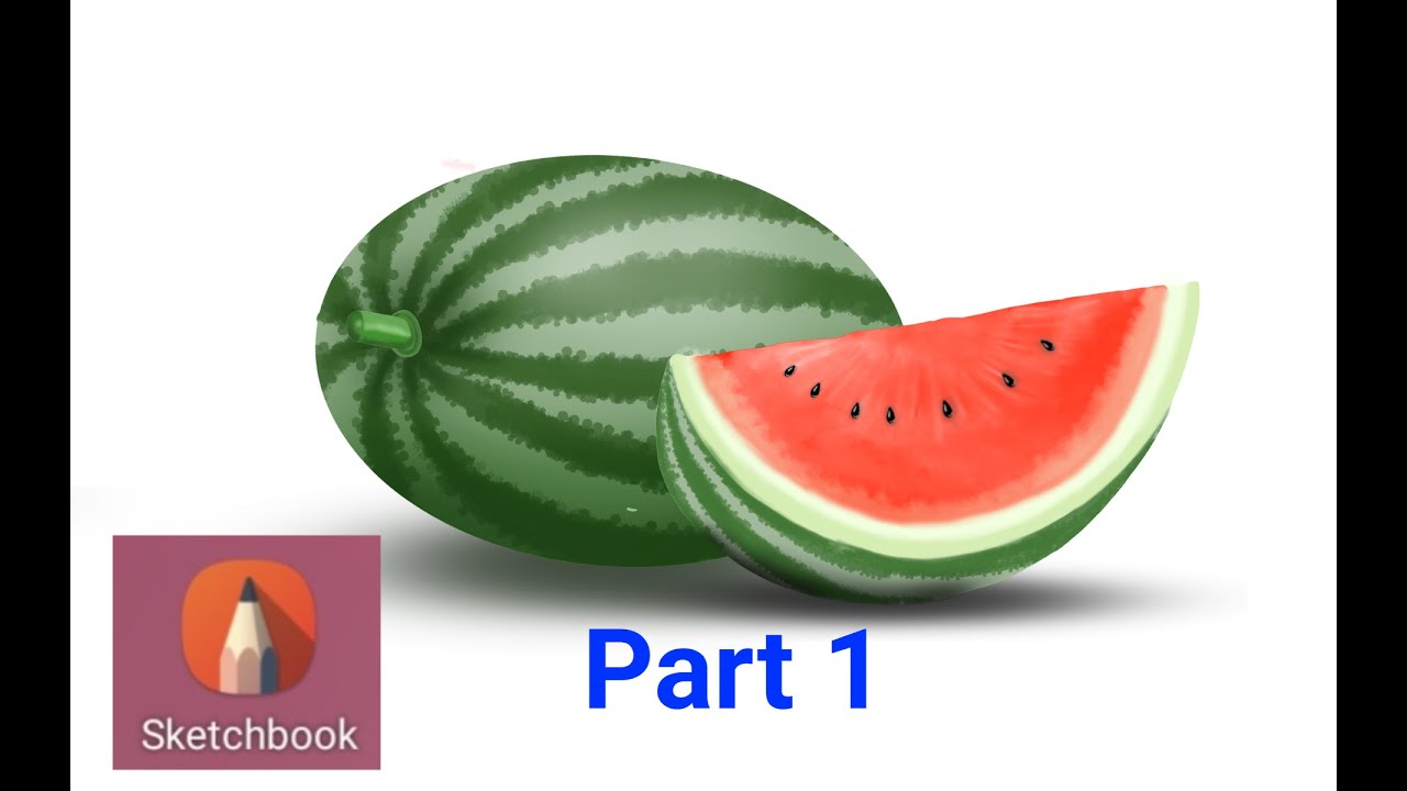 How to drow watermelon | Autodesk sketch book | part 1