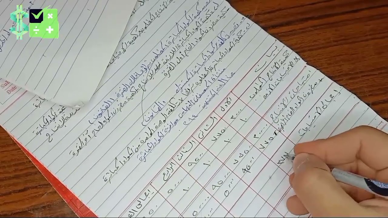 محاسبة إدارية موازنة المواد المباشره فديو 3