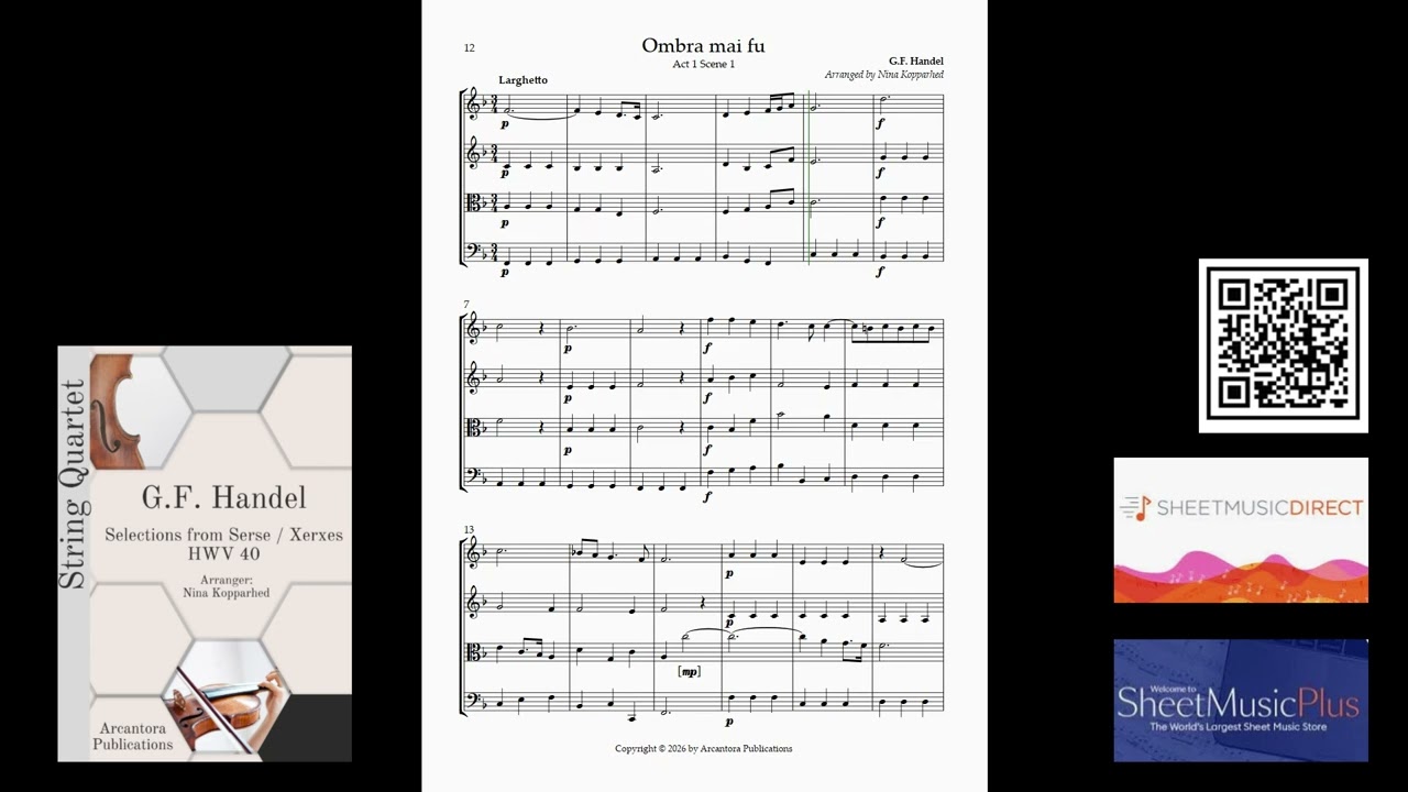 Handel | Selections from Serse | arr. string quartet | Demo