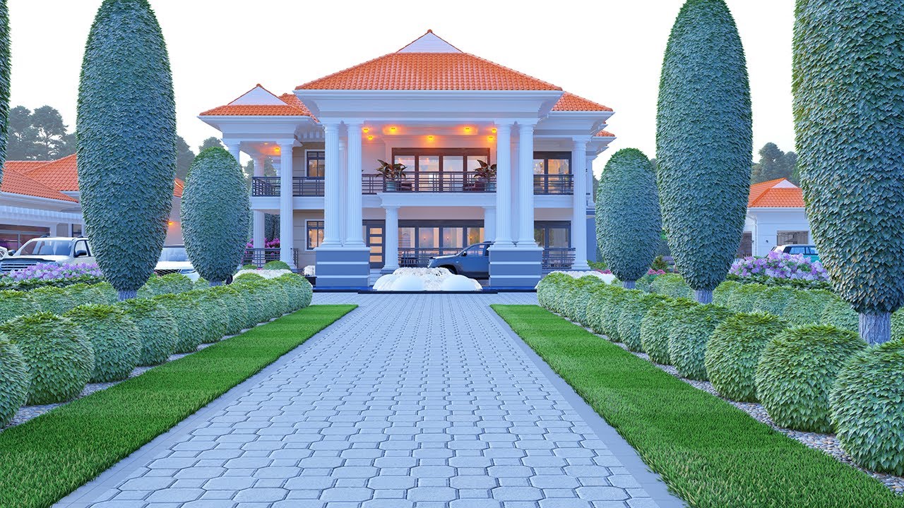 Project 15: This 5-Bedroom House design is beautiful house size [19.5x22m]. plot size [51x87m]