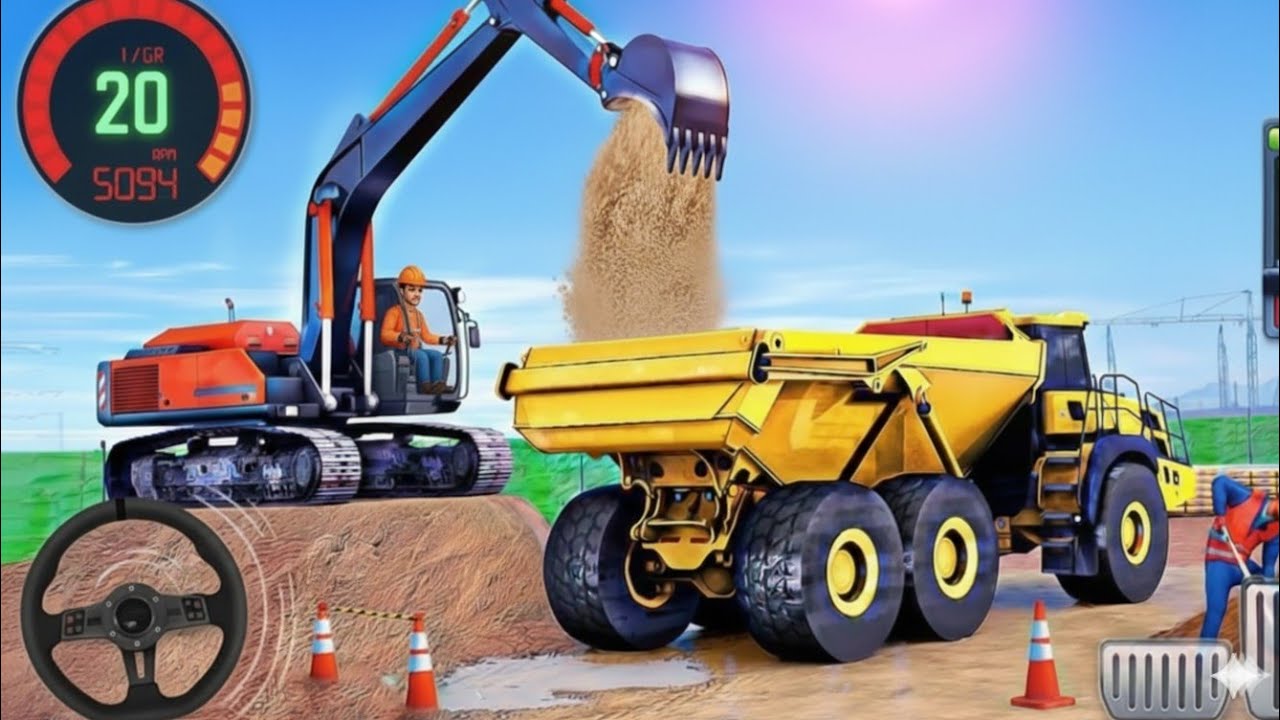 City Road Construction Simulator 3D 🚧 | Heavy Excavator & Truck (Android Gameplay)