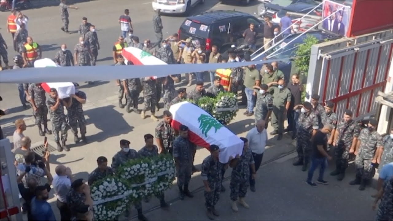 Funeral for firefighters killed by Beirut blast