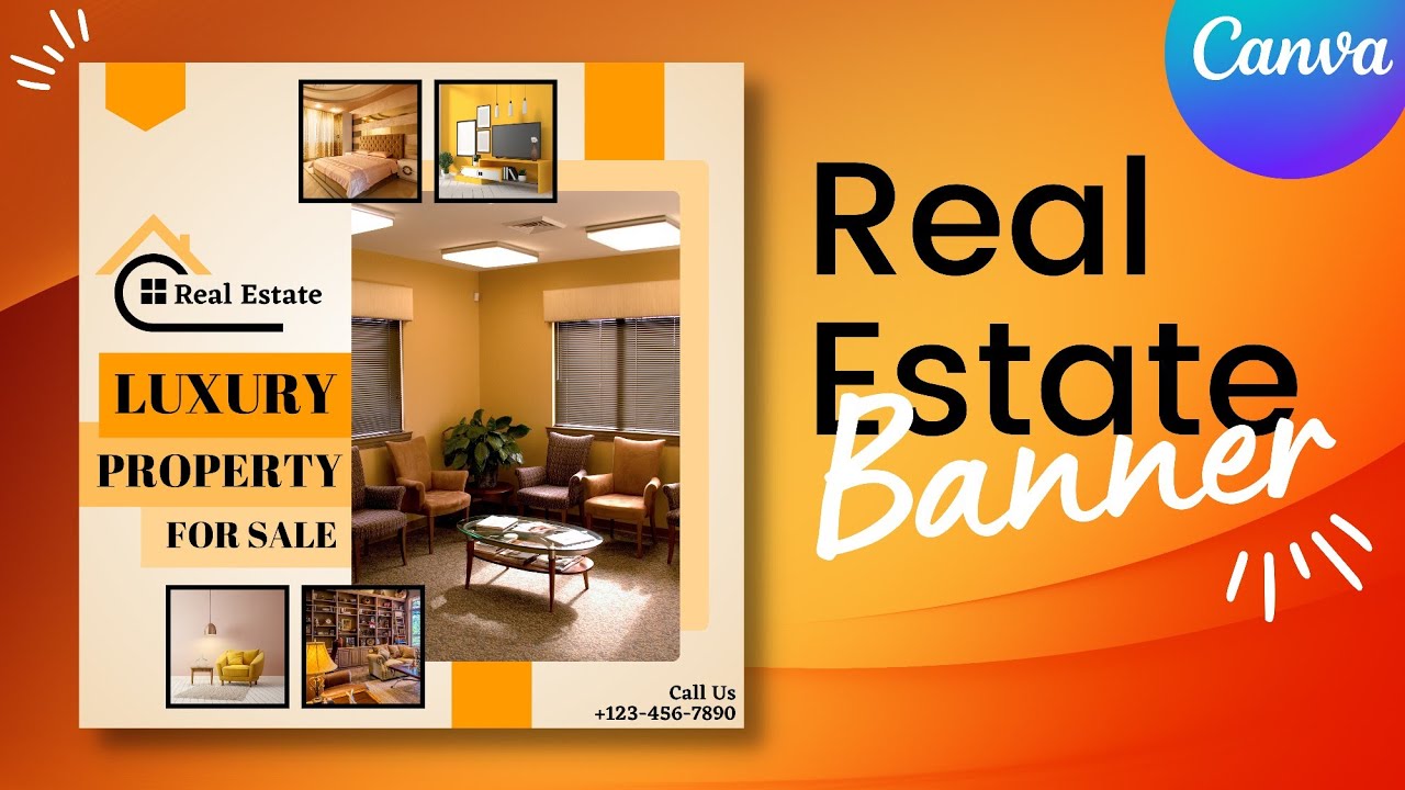Real Estate Banner Design with Canva | Real Estate Business