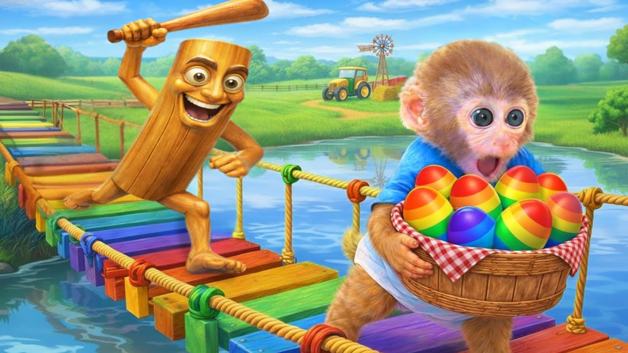 Aapje BonBon redt regenboog eieren voor Tung Tung Sahur - BonBon Verhalen