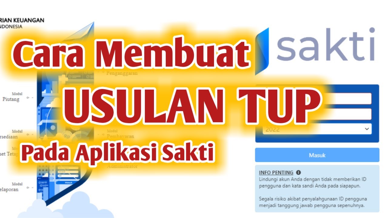 Cara Membuat usulan TUP Pada Aplikasi Sakti