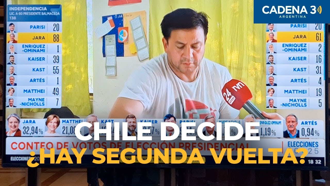 Gana Jara, pero CHILE va a segunda vuelta: festejo medido del oficialismo | Cadena 3 Argentina