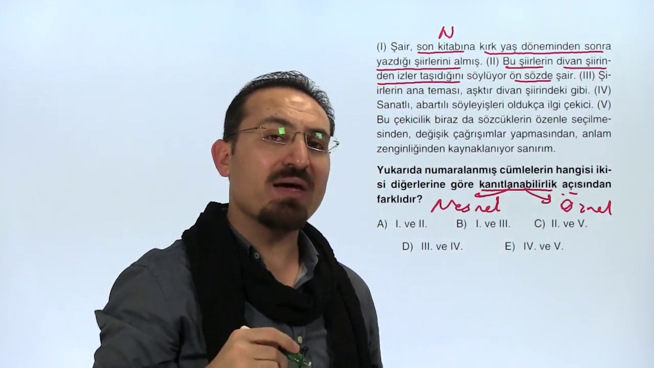 9. Öznel ve Nesnel Anlatımlı Cümleler İle İlgili Soru Çözüm Videosu
