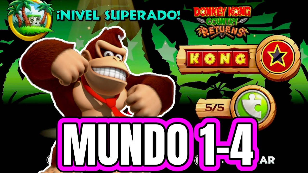Costa Crepuscular 100% – TODAS  Piezas de Puzzle Donkey Kong Country Returns HD Mundo 1-4