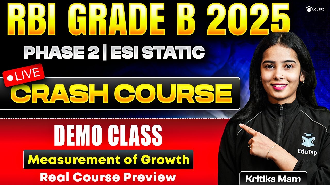 RBI Grade B Course 2025 | RBI Online Crash Course Demo Class ESI Static | RBI Coaching Live Classes