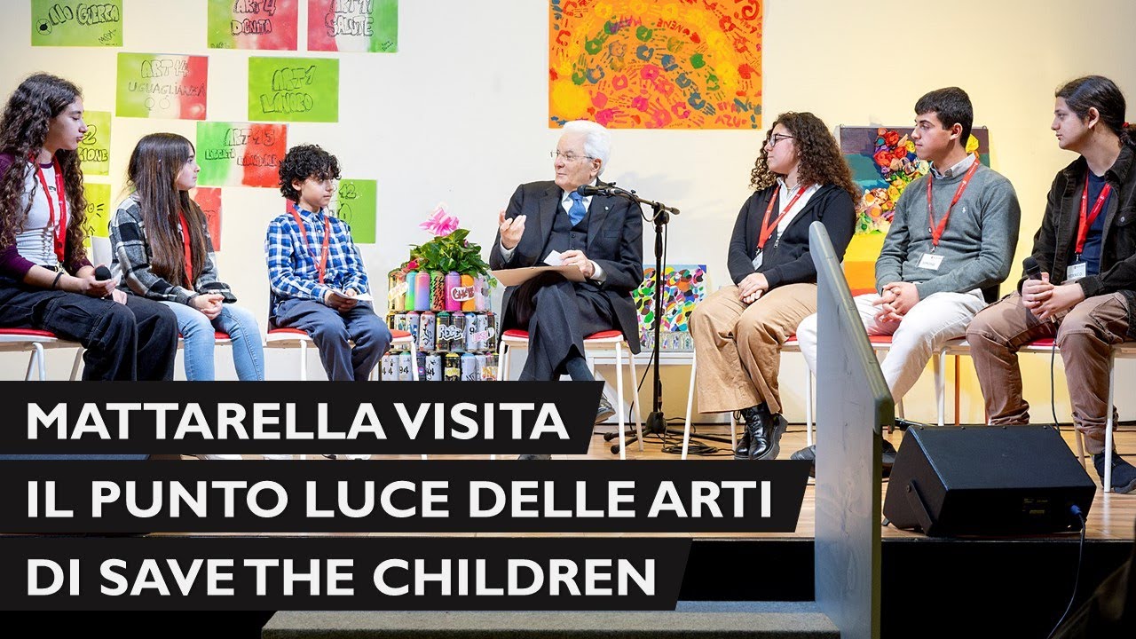 Mattarella al Punto Luce delle Arti di Save the Children di Ostia
