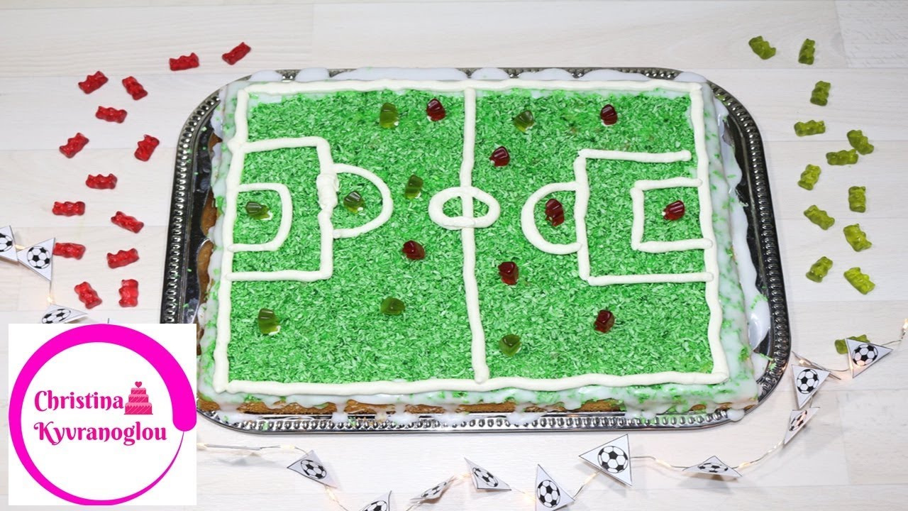 Fußball-Kuchen / Fußball Feld Kuchen / Geburtstagskuchen / Fußball Torte