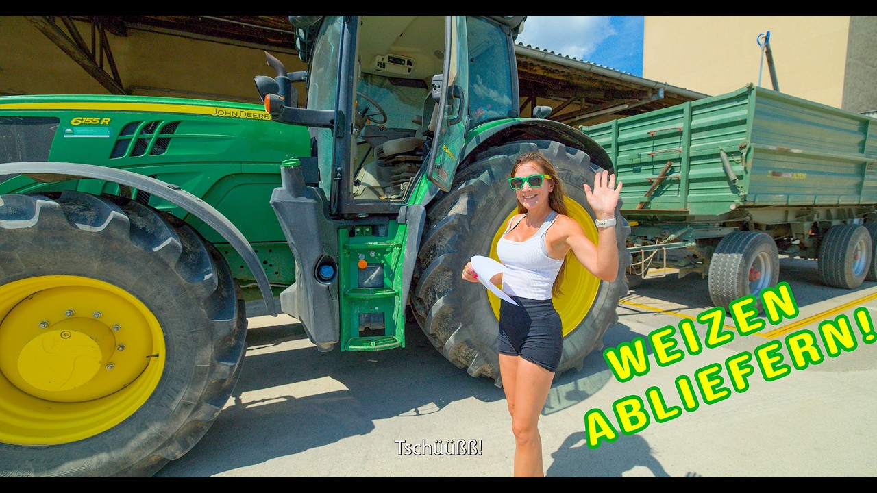 🌾 Сбор урожая начинается в воскресенье — Farmergirl доставляет пшеницу на склад с помощью John Deere