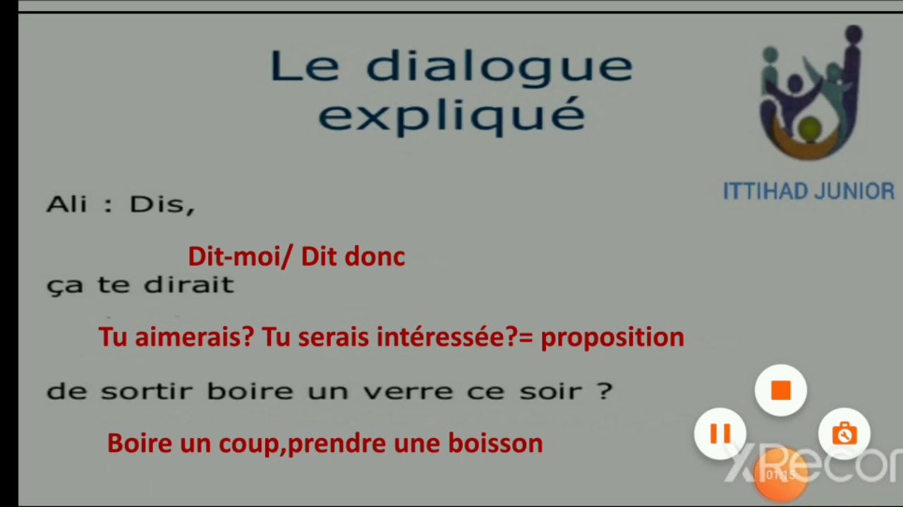 Expression-orale: un dialogue au langage familier