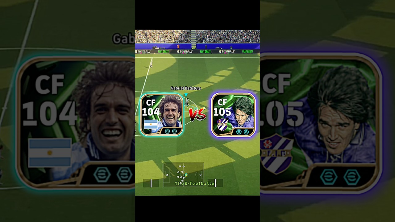 Free Batistuta vs Paid Batistuta | Challenge 🔥#efootball #efootball2025 #pes