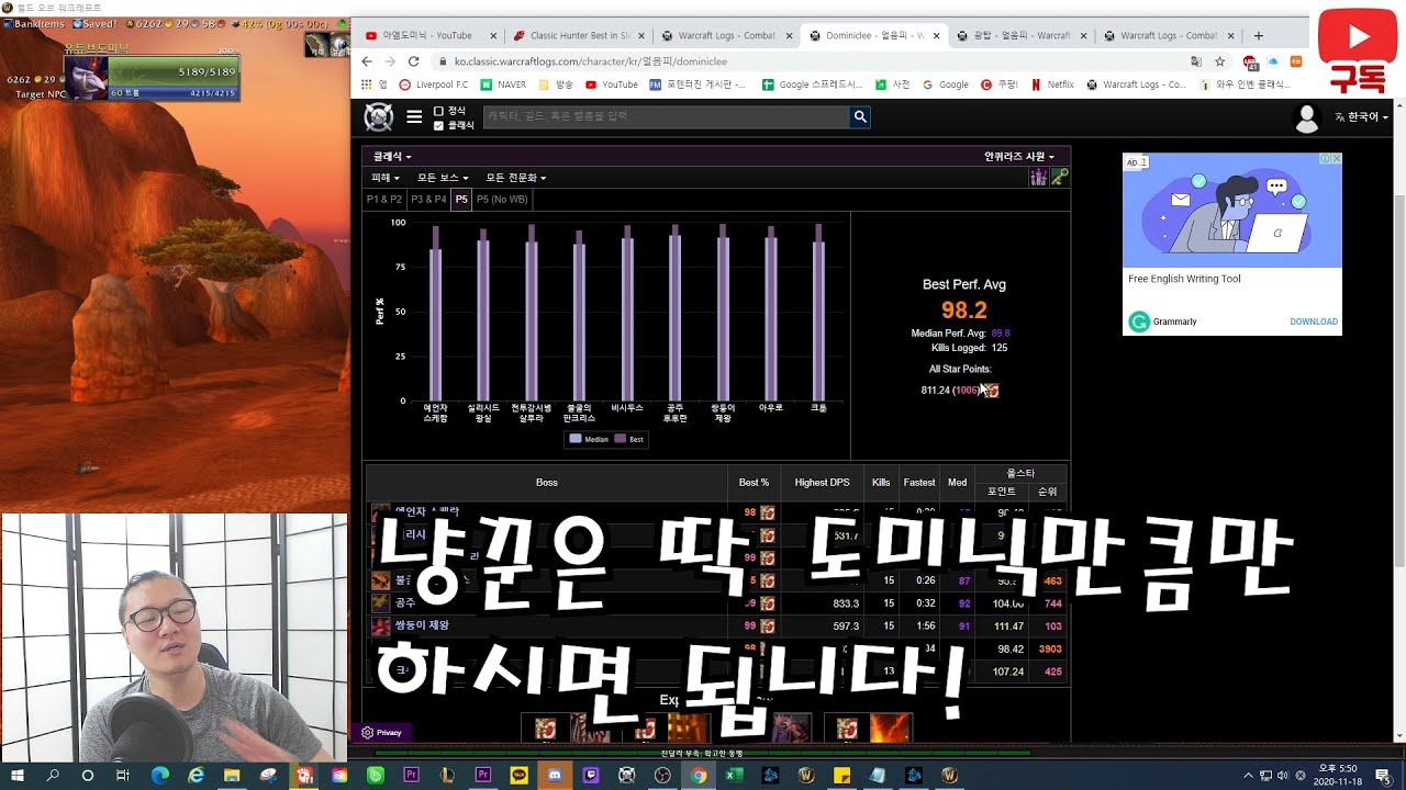(와우클래식) 사냥꾼은 딱 도미닉만큼만! 사냥꾼의 템선택 & 딜싸이클