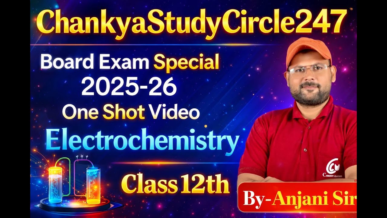Board Exam Series 2025-26 OneShot Video of Chapter 2nd ElectroChemistry for Class 12th by Anjani Sir
