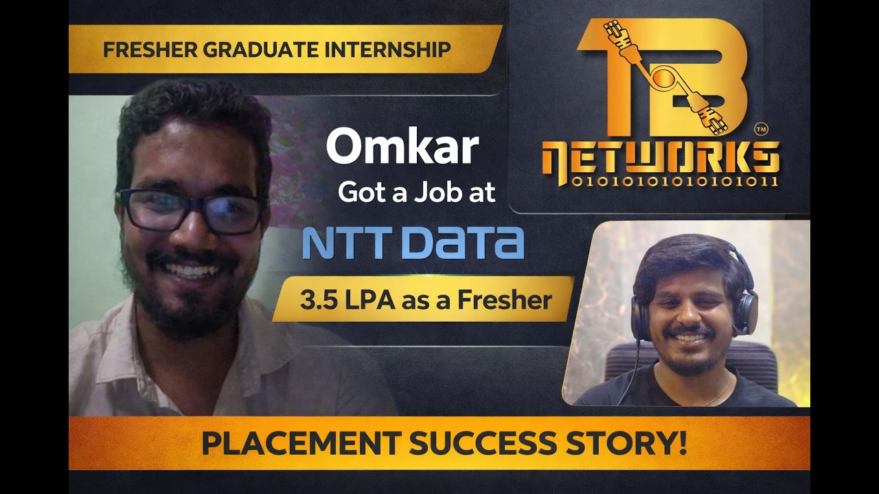 Networking Fresher Success Story | Omkar Got Placed in NTT DATA | 3.5 LPA