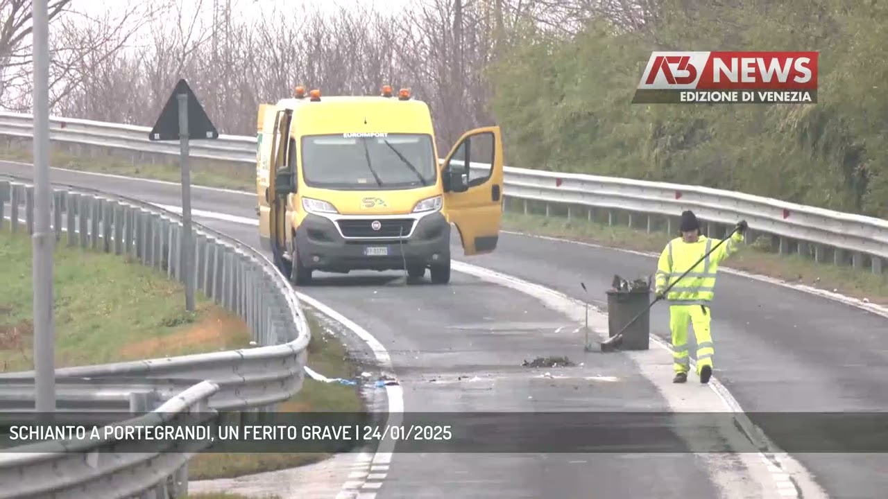 SCHIANTO A PORTEGRANDI, UN FERITO GRAVE | 24/01/2025