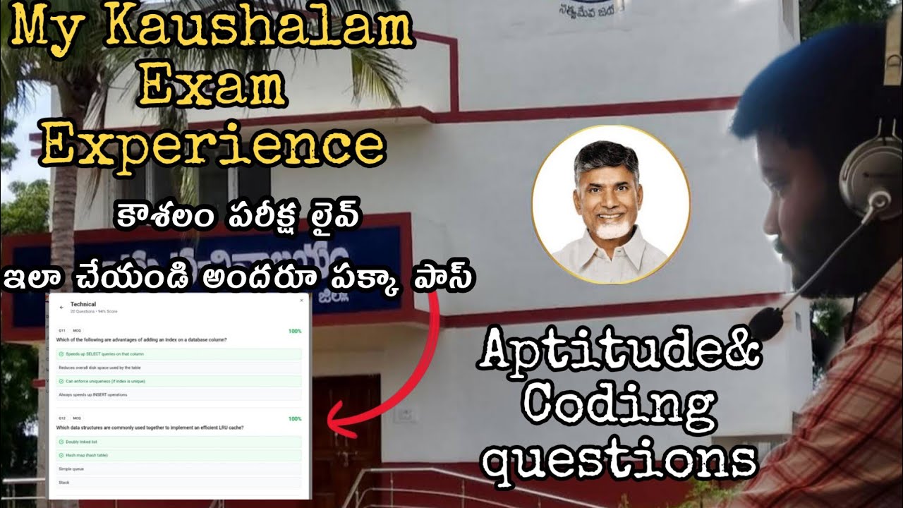 💯%Kaushalam exam questions| Aptitude & Coding Questions
