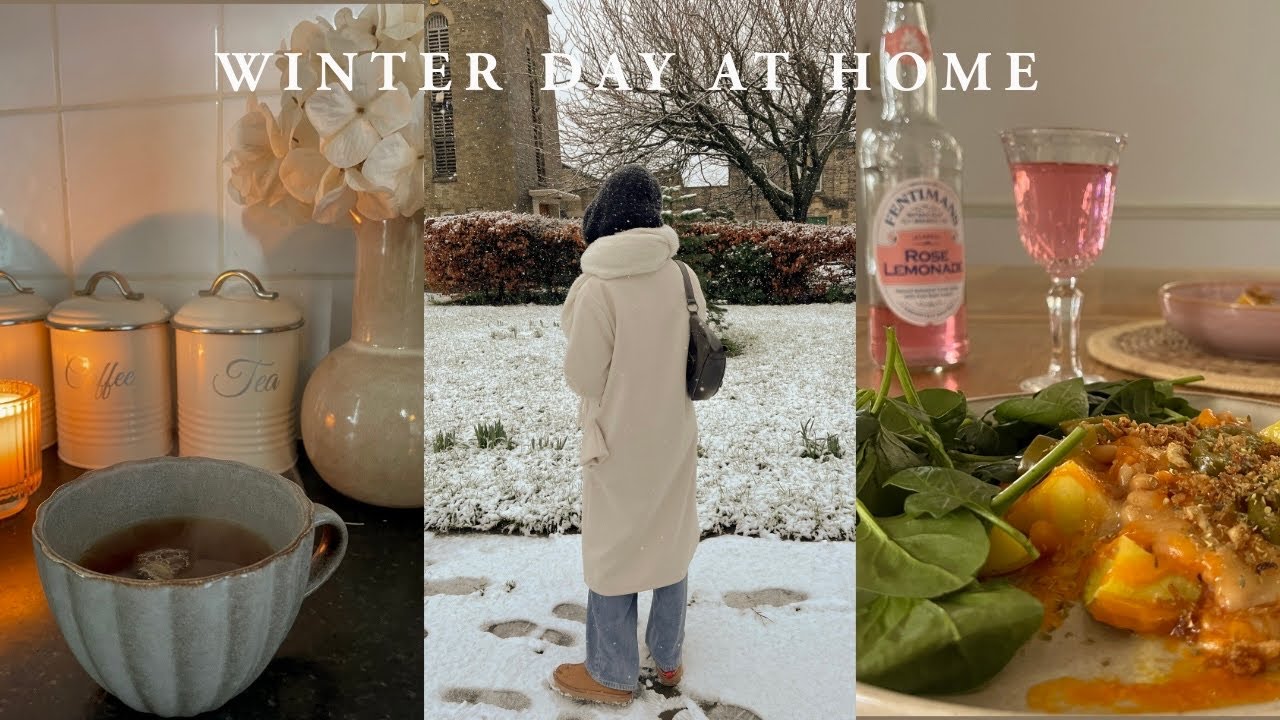 Winter diaries | enjoying winter before it ends, snowy day, cozy home vlog, snowy walks, coffee