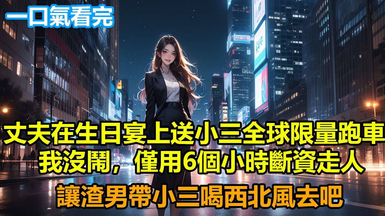 丈夫在生日宴上送小三全球限量跑車， 我沒鬧，僅用6個小時斷資走人，讓渣男帶小三喝西北風去吧