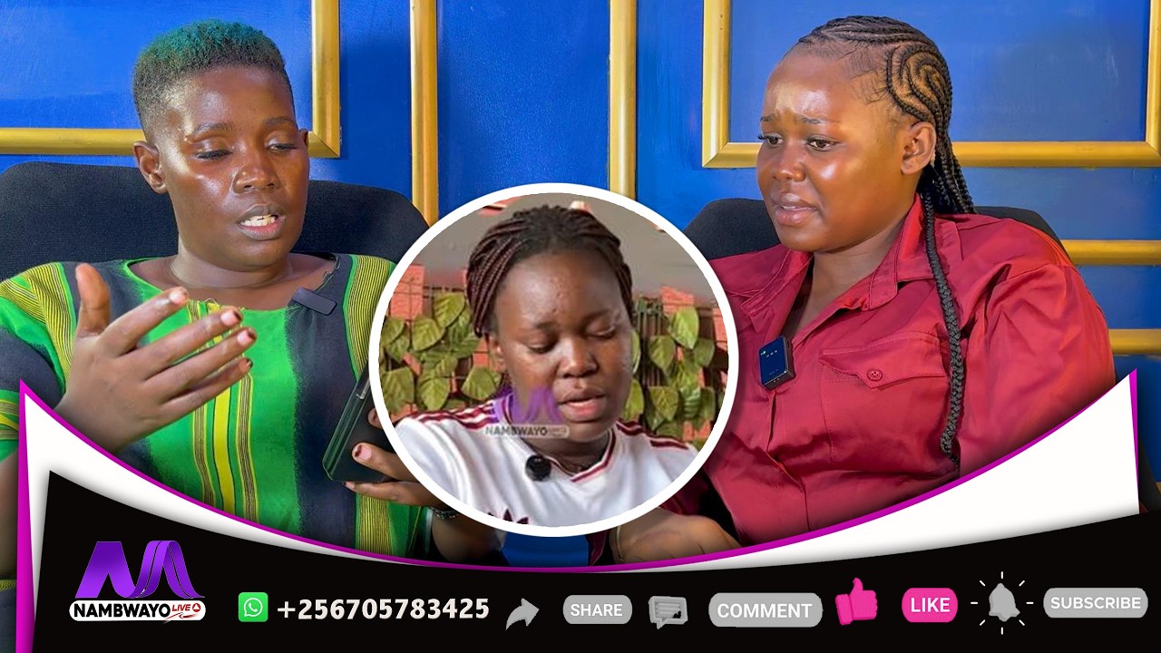 Nambwayo ayimiridde wamu ne maama Solo.  mwesonyiwe omukazi akungubage
