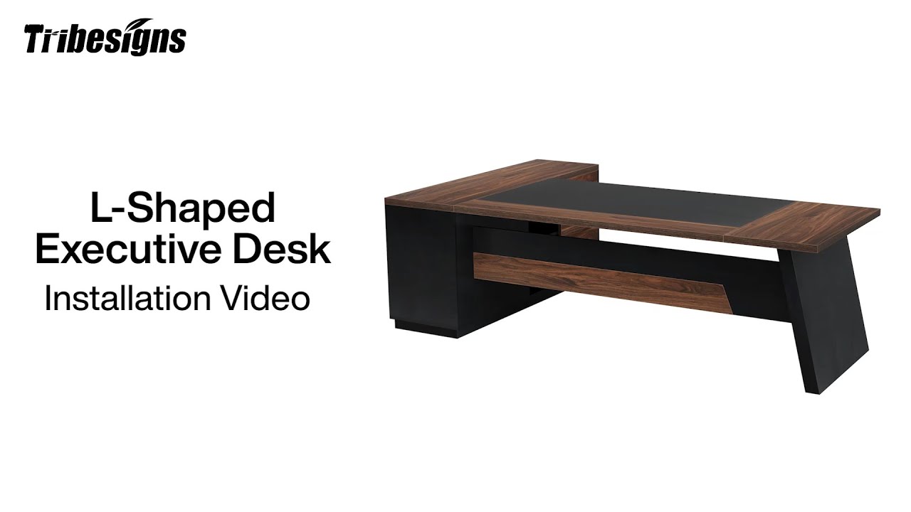 HL0204 - Installation Guide - Tribesigns Modern Executive Desk — Elevate Your Workspace!