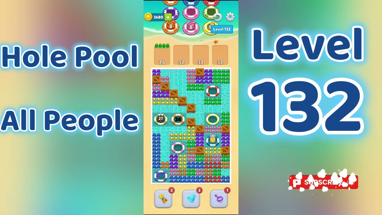 Hole Pool All People Level 132 🕳️🎯 | Easy Start Gameplay & Satisfying Puzzle | Go Answer
