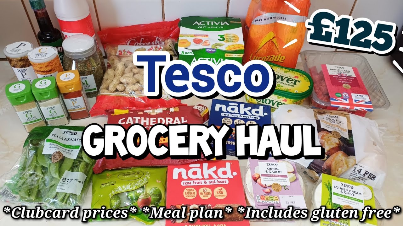 Покупка продуктов в Tesco на 125 фунтов стерлингов ● Семья из четырех человек в Великобритании ● ...