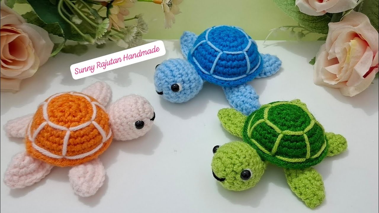How to crochet turtle ( part 1) ( cara merajut kura - kura bagian 1) 